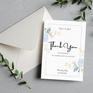 Thank You Letter Card, Wedding Thank You Card, Boho Thank You Card