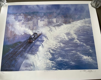 Railway Art Print, Signed - ‘Rain, Wind, Sea and Steam’ by John Austin