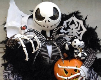 Halloween Horror Jack Pumpkin Garland, Front Door Hanging Holiday Party Horror Skeleton Decoration Props