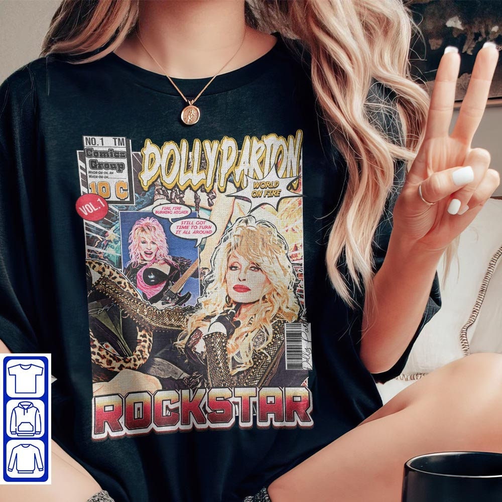 Unique Album Rockstar American Singer Dolly Parton T Shirts, Cheap