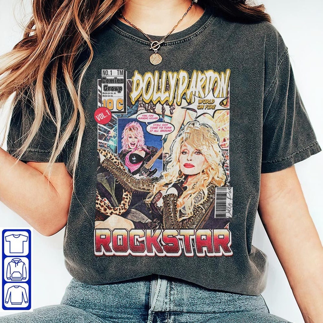 Unique Album Rockstar American Singer Dolly Parton T Shirts, Cheap