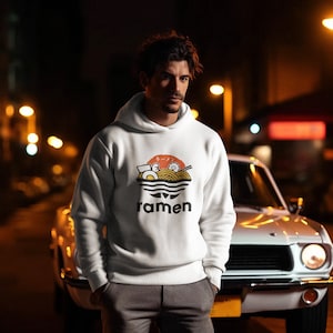 Sweat à capuche Ramen Manga Anime Japon Japon Nourriture Nouilles Nerd Jeux Ordinateur Petit Déjeuner Cadeau Idée Cadeau Cadeau Joystick Bowl