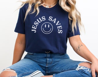 Jesus rettet Tshirt Christliche Bekleidung Christliche Shirt Glaube Shirt Christliche Bekleidung Jesus Shirts Religiöse Shirt Bibel Verse