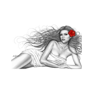 Hawaiian Wahine Wall Art "MaryBeth" | Multiple Sizes | Home Decor | Hawaii Girl Wall Decor I Eclectic Home Decor I SHIPS UNFRAMED