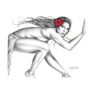 Hawaiian Wahine Wall Art "Fever" | 8" x 10" | Home Decor | Hawaii Girl Wall Decor I Eclectic Home Decor I SHIPS UNFRAMED