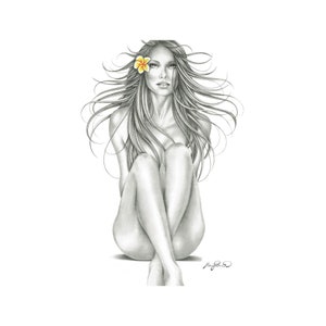 Hawaiian Wahine Wall Art "Bound" | 8" x 10" | Home Decor | Hawaii Wall Decor I Eclectic Home Decor I SHIPS UNFRAMED