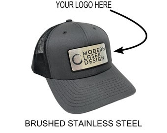 Custom Brushed Stainless Steel Metal Patch Hat | Your Logo or Design | Trucker Patch Hat