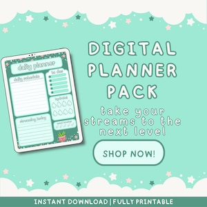 Niedliche Pflanze Digital Planner Pack | Tägliche, wöchentliche und monatliche Planungsvorlagen