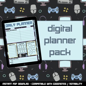 Gamer Digital Planner Pack | Daily, Weekly, and Monthly Planning Templates
