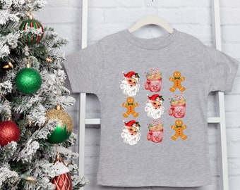 Toddler Christmas Tshirt, toddler christmas shirt, Santa shirt, Gingerbread man shirt, Hot coco shirt, shirt for toddler