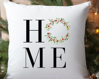 Christmas Decor pillow, Christmas throw pillow, Christmas home decor, Home Christmas wreath