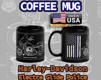 MUG Harley-Davidson Electra Glide Police - motorcycle design blueprint mug gift