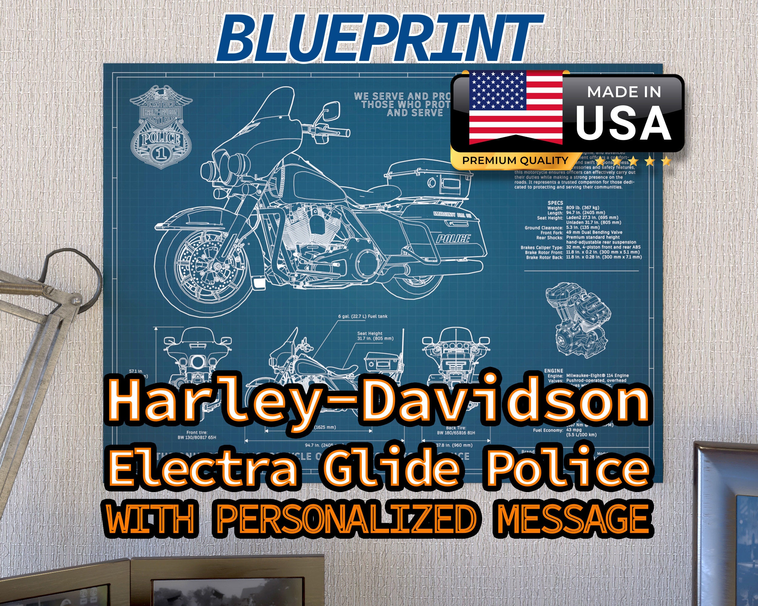Patch Harley-Davidson 4 HD Stock text skull - Léo Harley-Davidson®