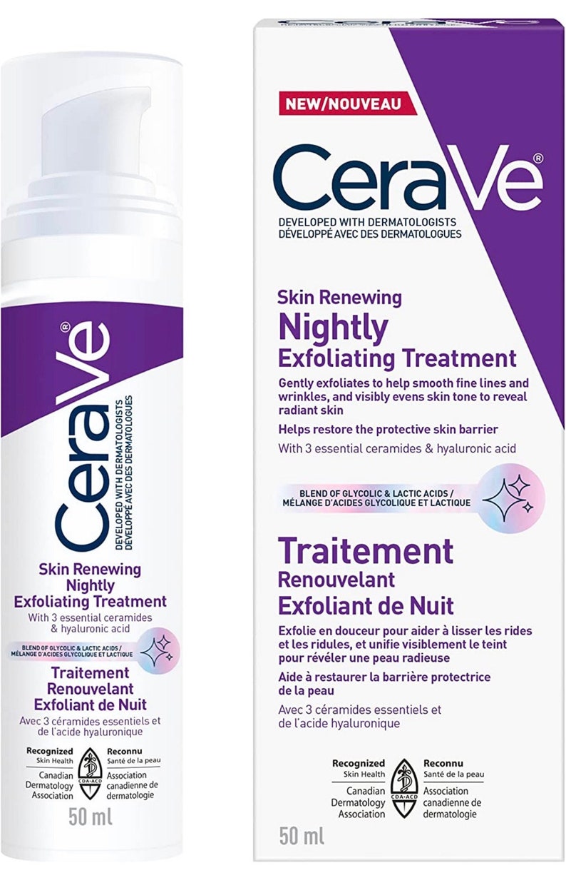 Cerave Nightly Exfoliating Treatment Face Wash Etsy New Zealand