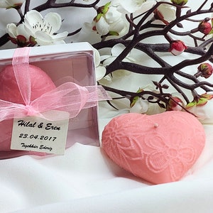 Personalized Heart Candle Favors, Favors for Guest, Engagement party gifts, Baptism favors, Christmas gift, Thank you favors, Bulk favors