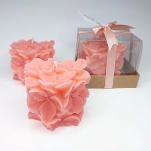 Custom Hydrangea Candle Favors, Wedding Favors for Guest in Bulk , Personalized Cylindric Candle Gifts, Thank You Candles, Bulk Party Favors