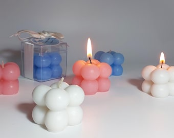 MTLEE 30 Sets Mini Bubble Kerzen – Sojawachs-Kerzen Mit Getrockneten Blumen & Danksagungskarten Für Hochzeit, Taufe & Brautdusche
