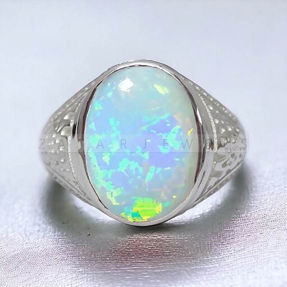 Natural Opal Men Ring AAA Quality Opal Gemstone Ring
