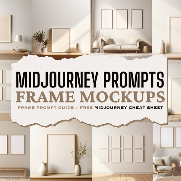 MIDJOURNEY PROMPTS, Poster Frame Mockups Prompts, Mockup Prompts, Gerahmte Mockups Prompts, Midjourney Prompts Bundle Guide, Art Print Mockup