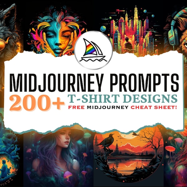 T-SHIRT DESIGNS Midjourney Prompts, AI prompts, Midjourney Cheat Sheet, Ai Generated Art, T-shirt Designs Midjourney Prompt shirt tshirt art