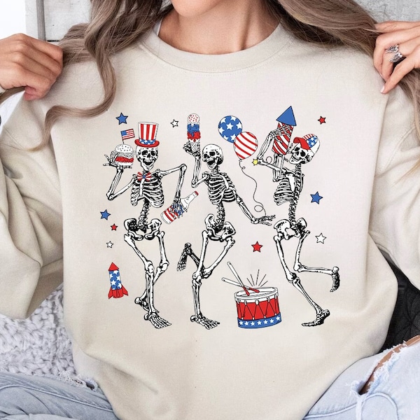 4th of July Skellies Png Sublimation, 4th of July Png, Dancing Skeleton Png, American Flag Png, Stars and Stripes Png, Red White Blue Png