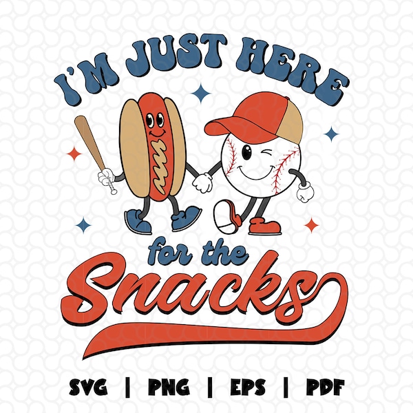 I'm Just Here For The Snacks Svg Png, Kids Baseball Shirt design, Baseball Png, Cute Baseball Season Kids Svg, Png Sublimation Design