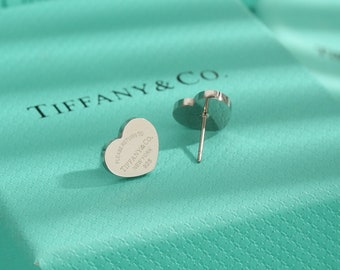 Please return to New York 925 Return to Tiffany mini love heart silver stud earrings