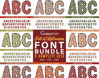 Polka Dot Doodle Alpha PNG, SVG, PDF, Dotted Font, Customization, Personalization, Mix Colors Capital Letters & Numbers, Cricut, Sublimation