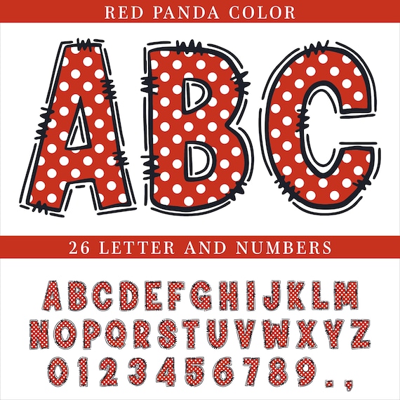 Polka Dot Doodle Alpha PNG, SVG, PDF, Dotted Font, Customization