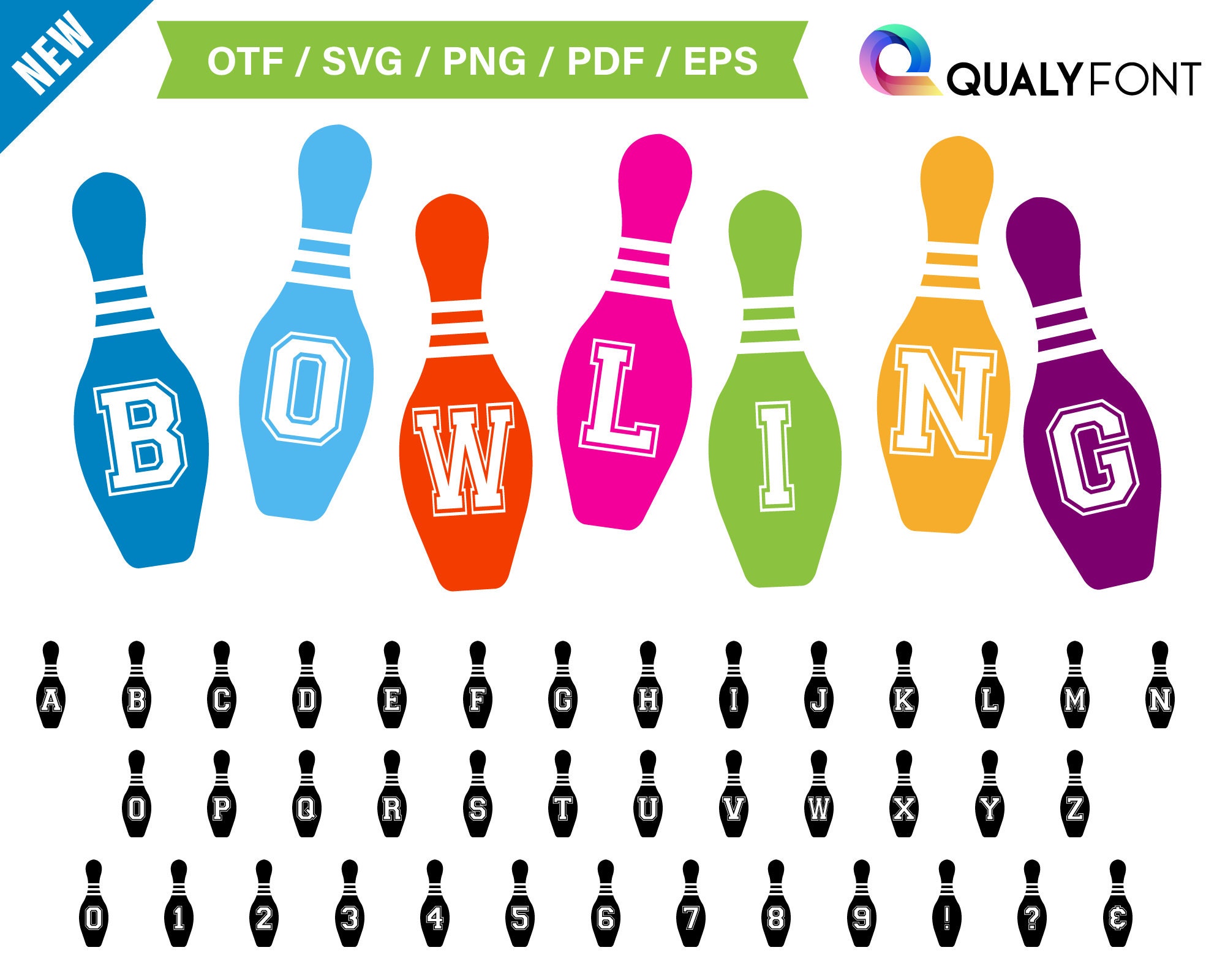 BOWLING/ Bowling Font OTF /you Can Type/ Cuttable Layered Etsy