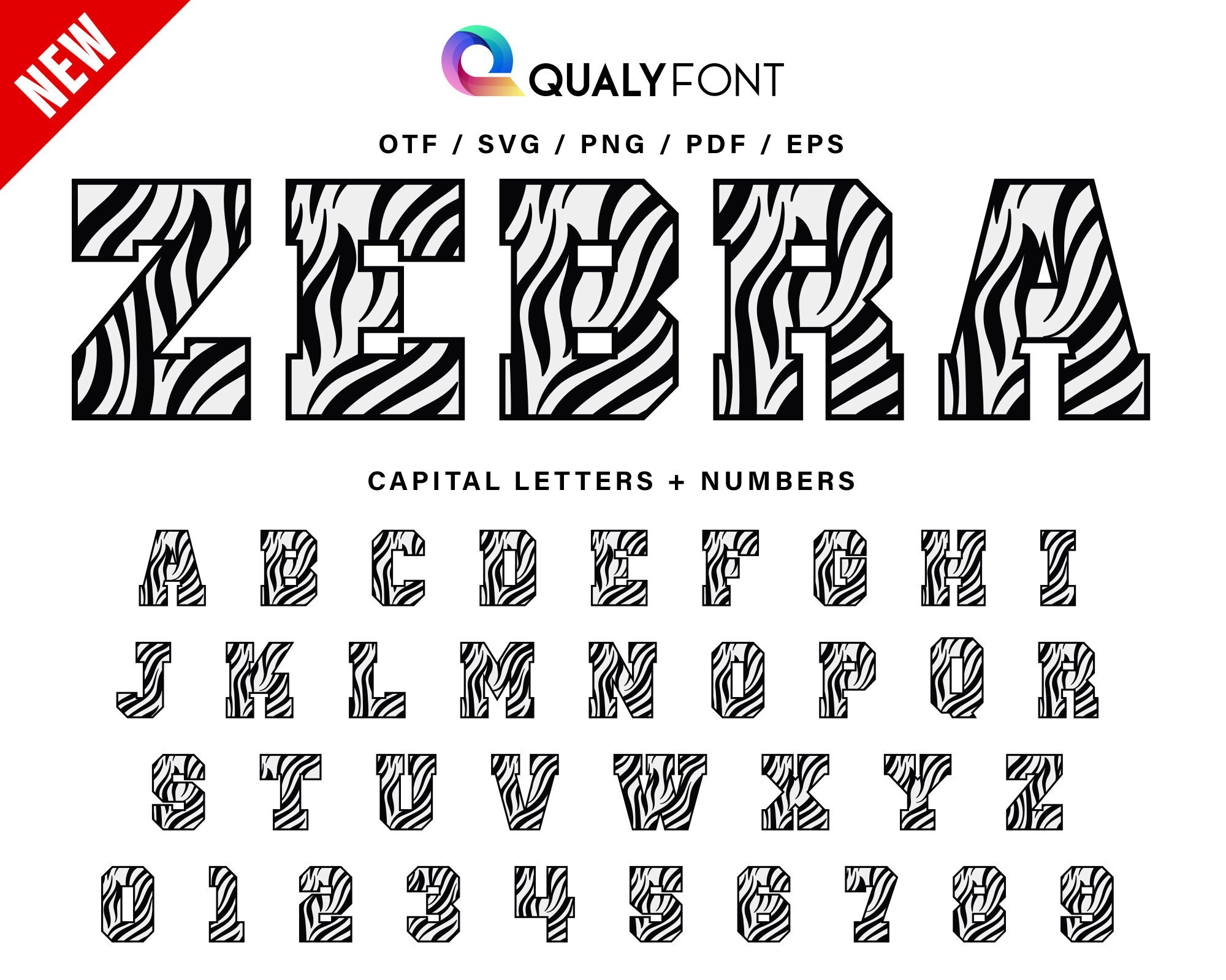 Zebra Font With Outline