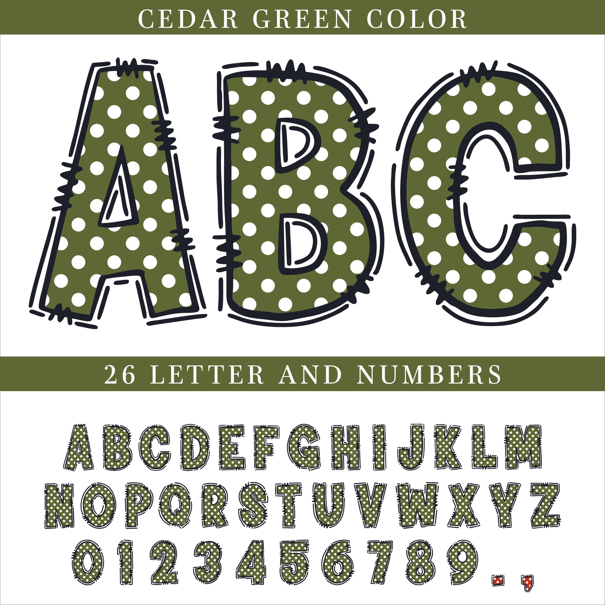 Polka Dot Doodle Alpha PNG, SVG, PDF, Dotted Font, Customization