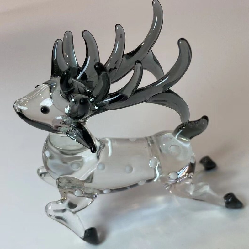 Glass Deer Figurines, Glass Deer, Hand Blown Art Glass,glass Deer Sculpture,glass Figurine