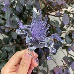 Glass Unicorn Figurines, Glass Unicorn , Hand Blown Art Glass,glass Unicorn sculpture,glass figurine, glass animals, Home Decor