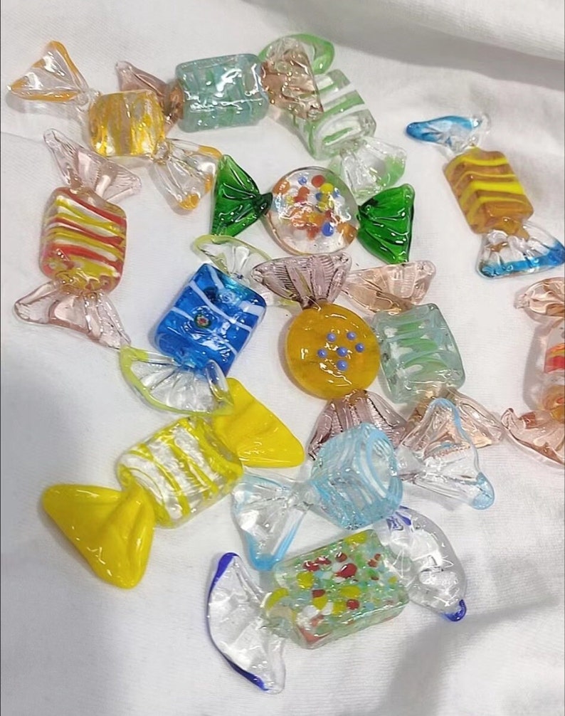 Handmade Glass Candies,Set of 6,12 or 24 Candies,handblown glass candies image 6