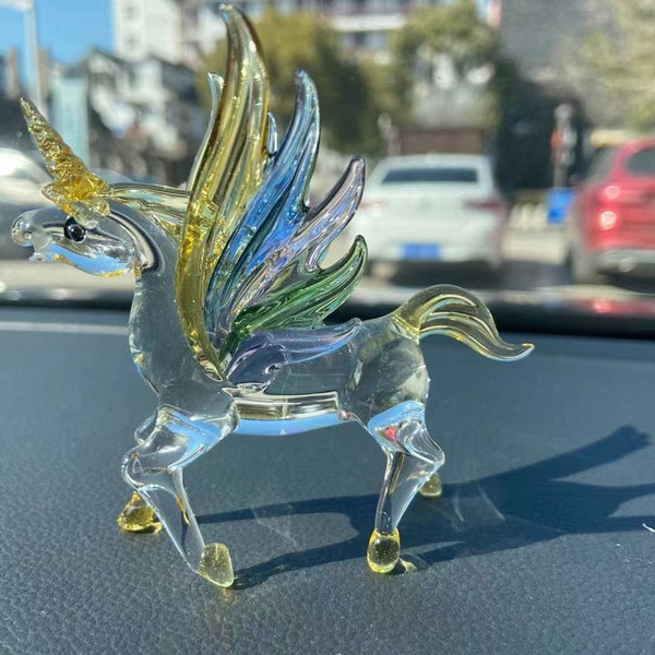 Glass Unicorn Figurines, Glass Unicorn , Hand Blown Art Glass,glass Unicorn sculpture,glass figurine, glass animals, Home Decor