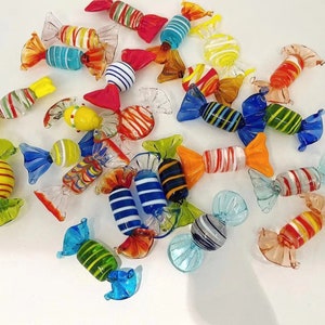 Handmade Glass Candies,Set of 6,12 or 24 Candies,handblown glass candies image 1