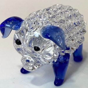 Glass Pig Figurines, Glass Pig , Hand Blown Glass,glass pig sculpture,glass figurine,glass animals,Pig statue,Home Decor
