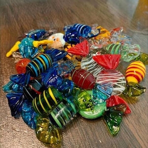 Handmade Glass Candies,Set of 6,12 or 24 Candies,handblown glass candies image 5