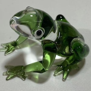 Glass Frog Figurines, Glass Frog , Hand Blown Art Glass,glass frog sculpture,glass figurine, glass animals, Frog statue, Home Decor
