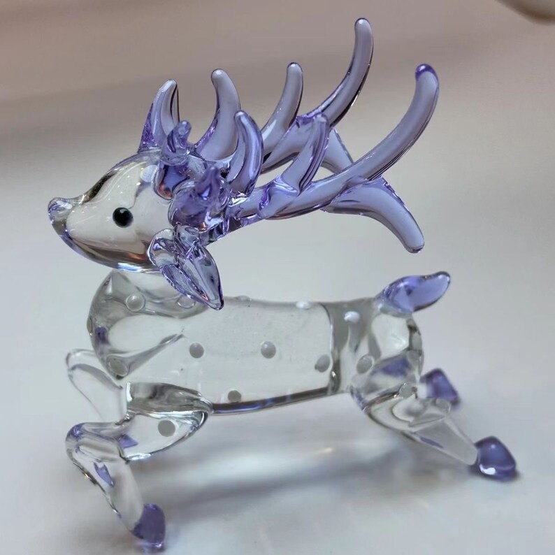 Glass Deer Figurines, Glass Deer, Hand Blown Art Glass,glass Deer Sculpture,glass Figurine