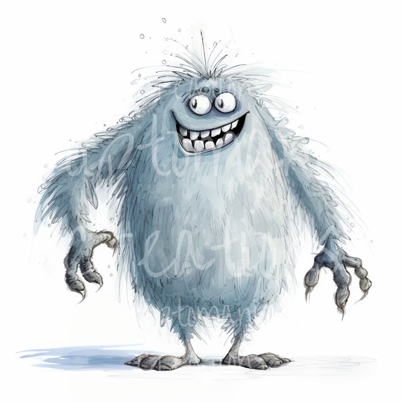Funny Abominable Snowman Clipart Bundle 10 High Quality 300DPI Images