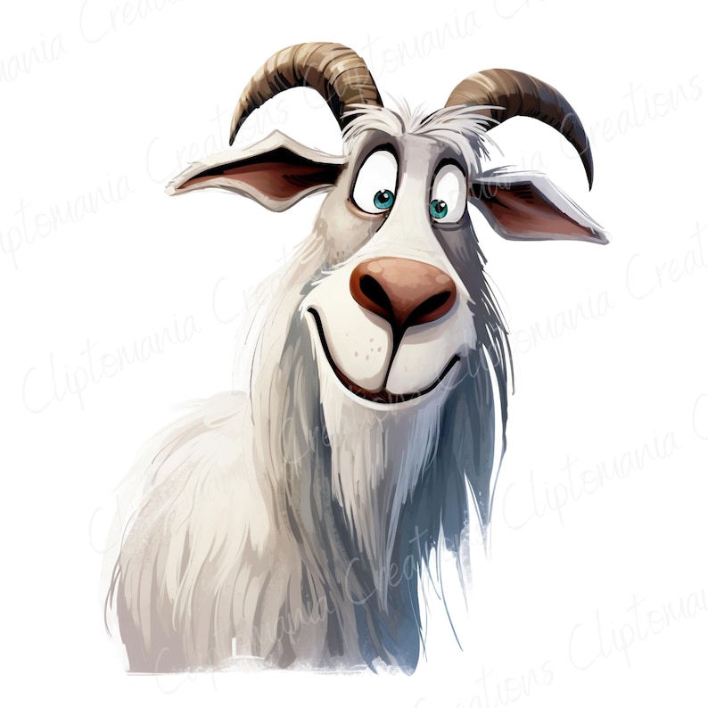 Funny Goat Clipart Bundle 12 PNG, Quirky Mountain Goat, Junk Journal, Digital Scrapbooking, Funny Animal Clipart, Quirky Animals image 8