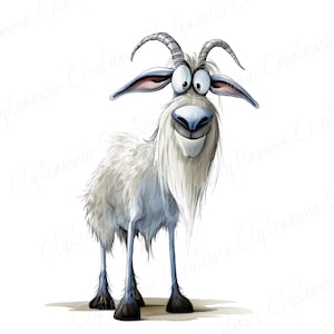 Funny Goat Clipart Bundle 12 PNG, Quirky Mountain Goat, Junk Journal, Digital Scrapbooking, Funny Animal Clipart, Quirky Animals image 4