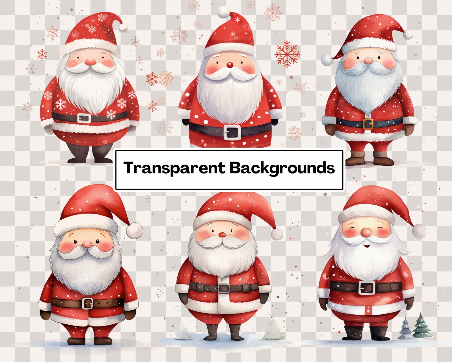 Scandi Santa Claus PNG Clipart Bundle | Festive Holiday Graphics - Etsy