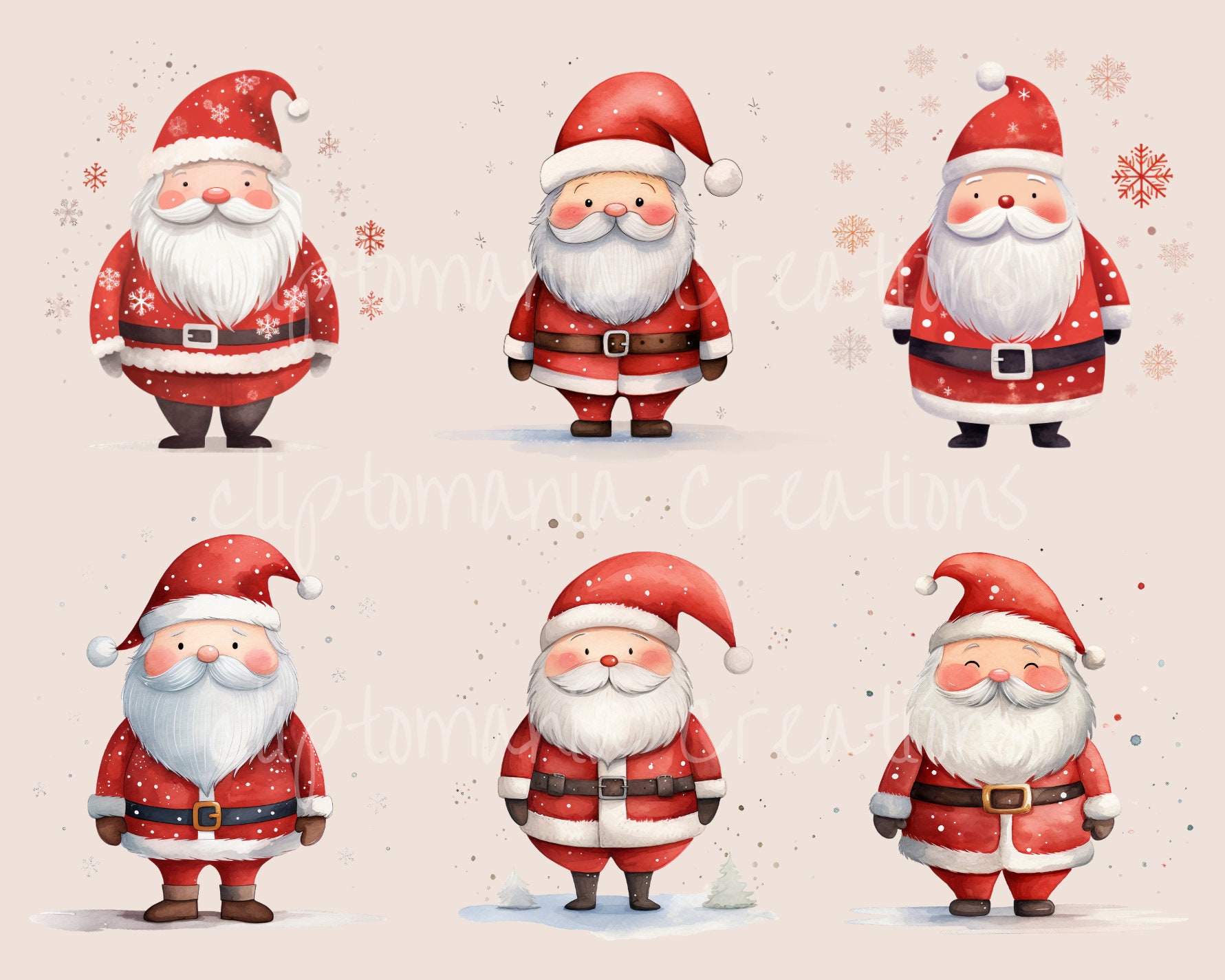 Scandi Santa Claus PNG Clipart Bundle | Festive Holiday Graphics - Etsy