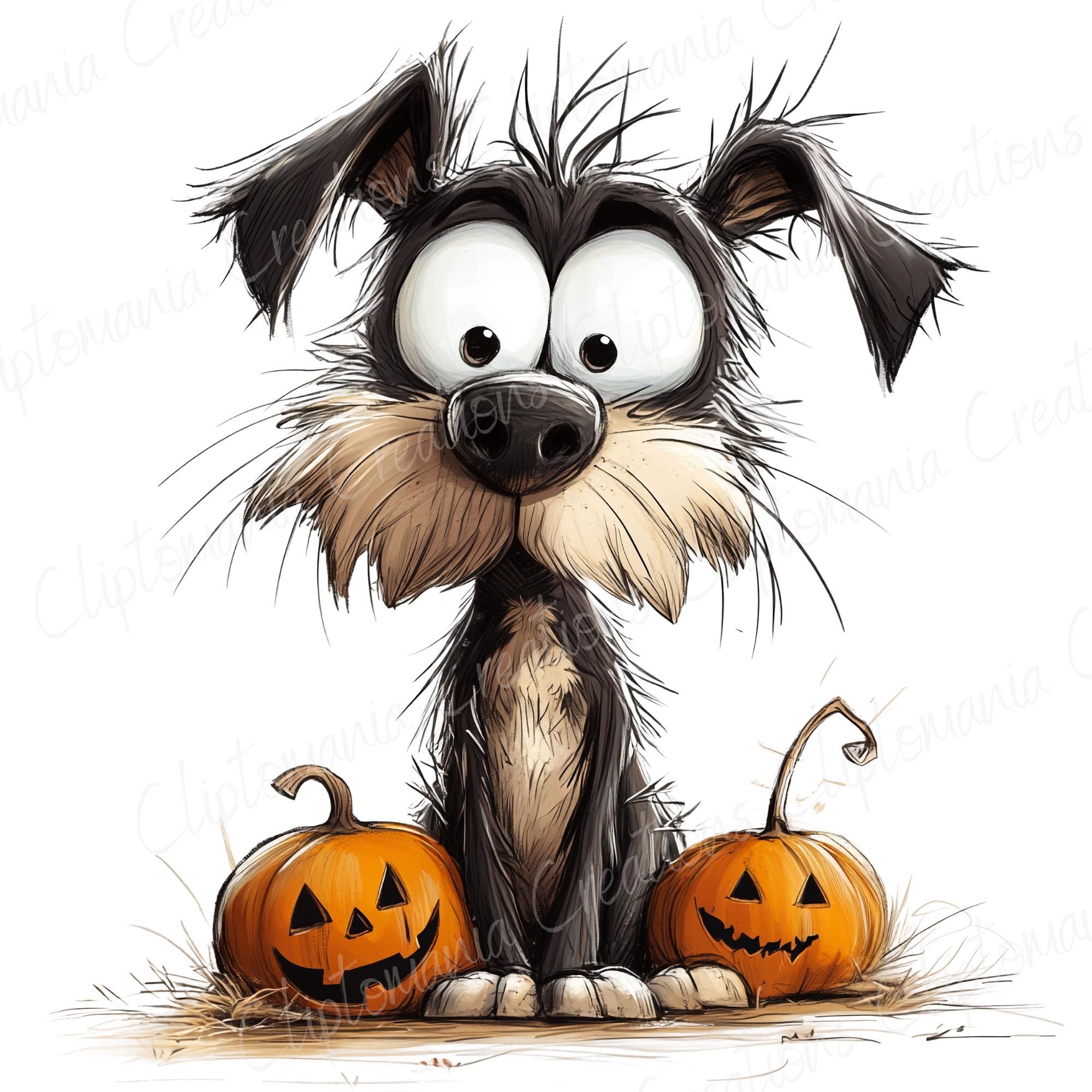 Funny Halloween Dog PNG Clipart Bundle, Quirky Dog Halloween Graphics ...