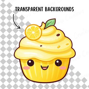 Söt Kawaii Dessert Clipart Bundle, Kawaii PNG, Digitala Klistermärken, Kawaii Mat, Kommersiell Licens, Digital Nedladdning bild 2