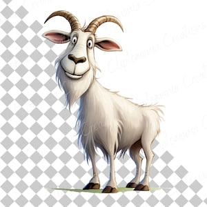 Funny Goat Clipart Bundle 12 PNG, Quirky Mountain Goat, Junk Journal, Digital Scrapbooking, Funny Animal Clipart, Quirky Animals image 7
