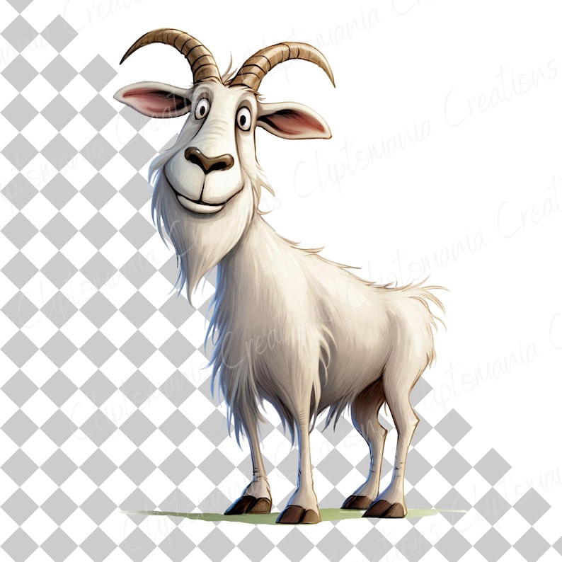 Funny Goat Clipart Bundle 12 PNG, Quirky Mountain Goat, Junk Journal, Digital Scrapbooking, Funny Animal Clipart, Quirky Animals image 7